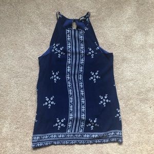 Lulu’s Mediterranean Navy Blue Halter Dress